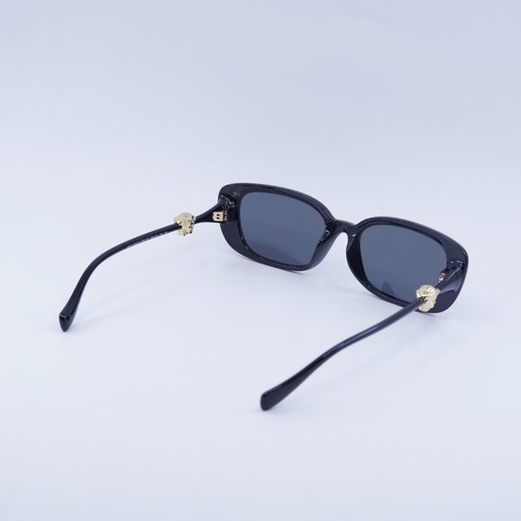 Versace VE4504D GB1/87 Sunglasses Shiny Black Rectangle Frame, Grey Lenses - Picture 9 of 10